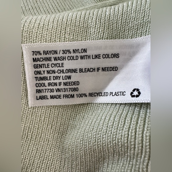 Prologue Puff Long Sleeve Crew Neck Mint Green Pullover Tight Knit Shirt Small - Picture 6 of 6